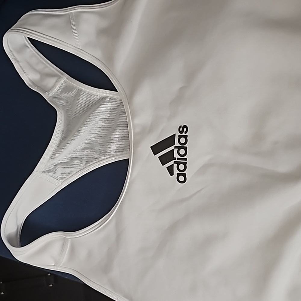 Adidas sports bra white